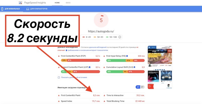 Яндекс любит быстрые сайты