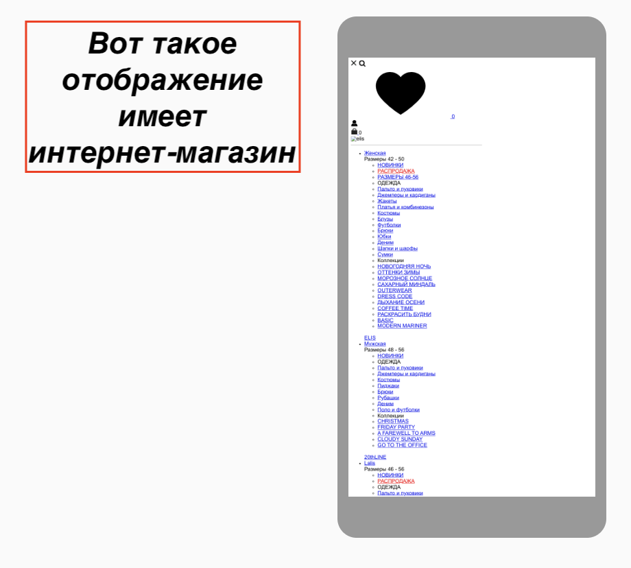 Проверка адаптивности интернет магазина