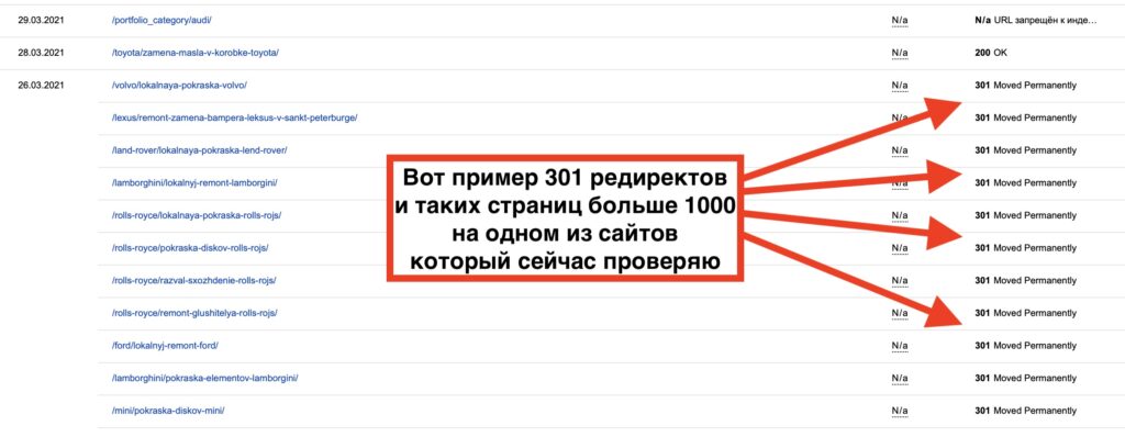 301 редирект в вебмастере