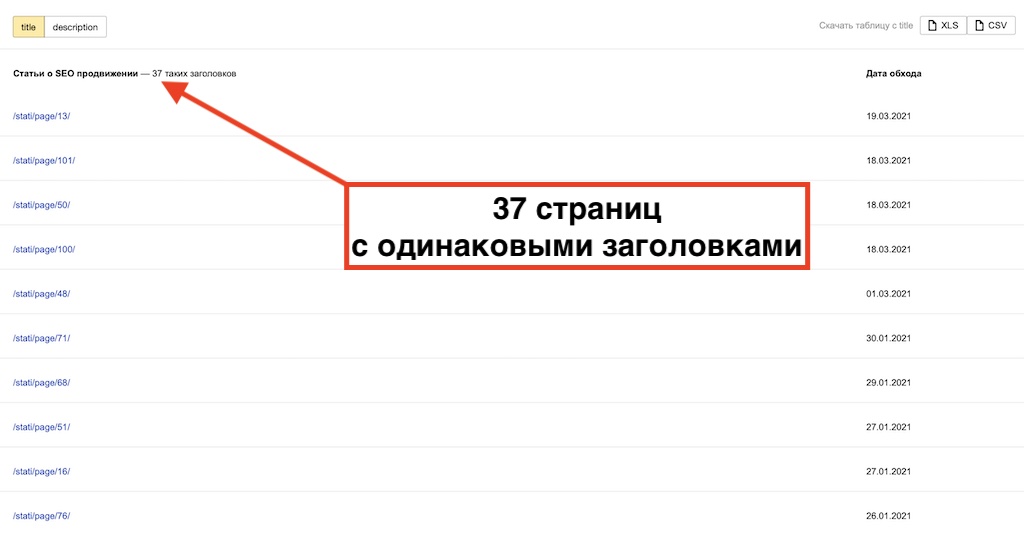 Дублированные страницы в Яндекс Вебмастер