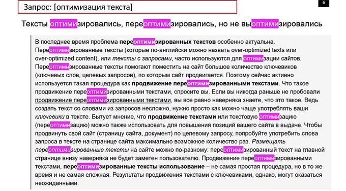 Пример жесткого переспама: