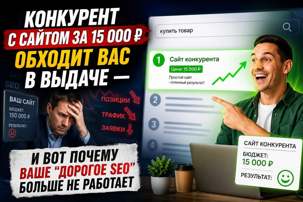 Конкурент с сайтом за 15 000 рублей обходит вас в выдаче — и вот почему ваше "дорогое SEO" больше не работает