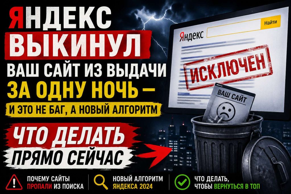 Яндекс выкинул ваш сайт из выдачи за одну ночь — и это не баг, а новый алгоритм. Что делать прямо сейчас