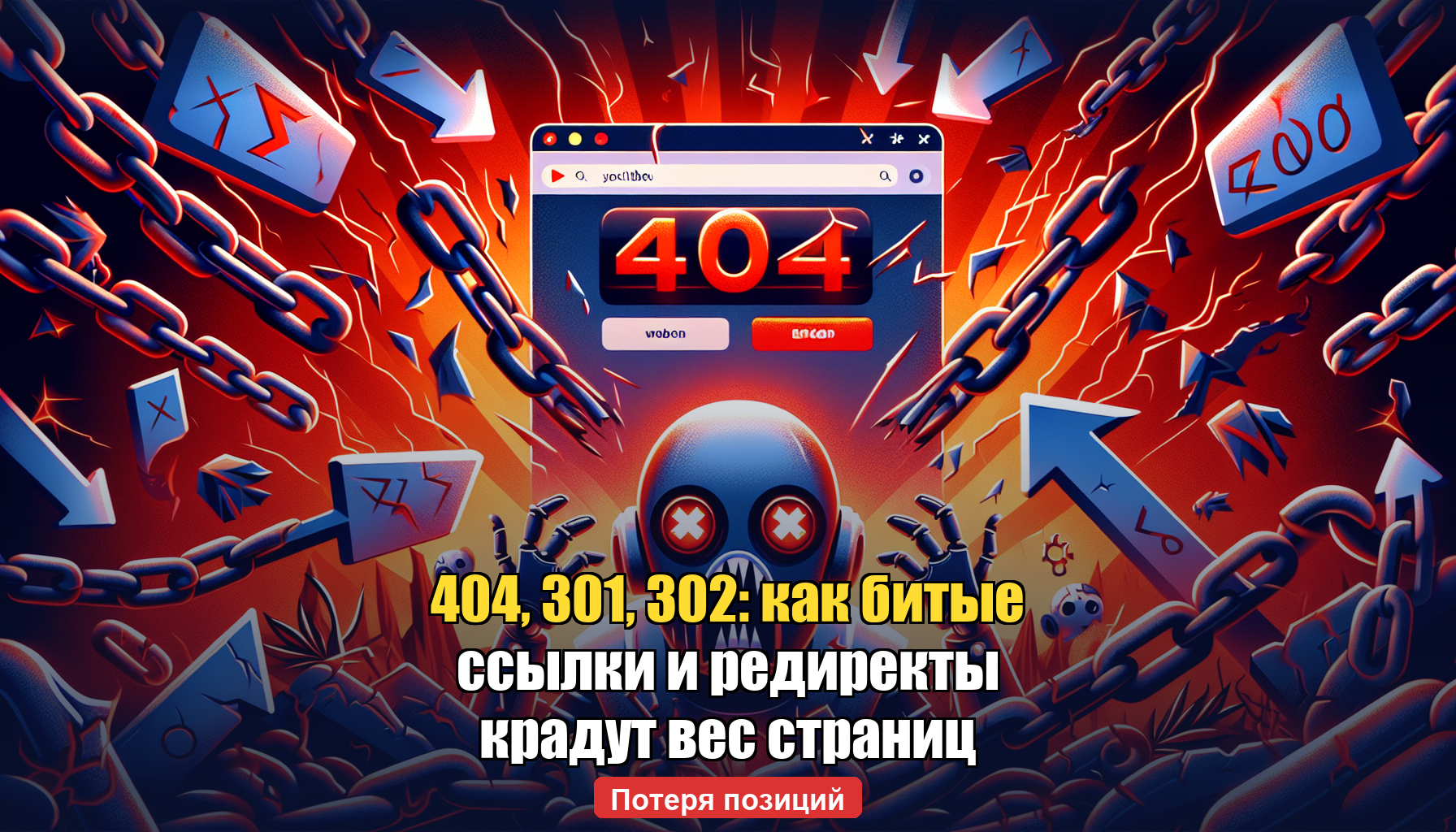 404, 301, 302 — битые ссылки и неправильные редиректы крадут вес страниц