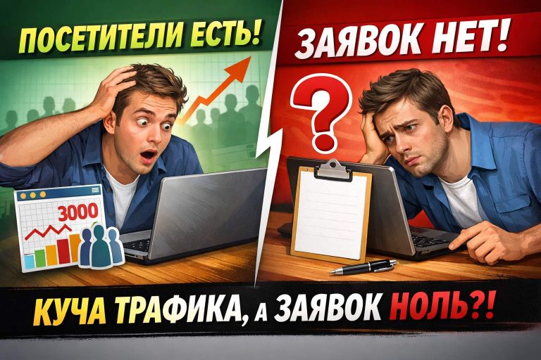 Посетители есть, а заявок нет: почему сайт не продаёт и как это исправить