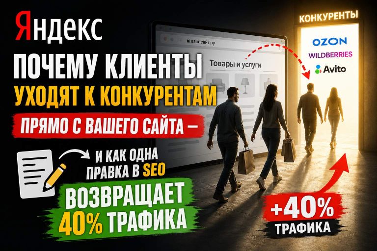 Почему клиенты уходят к конкурентам прямо с вашего сайта — и как одна правка в SEO возвращает 40% трафика