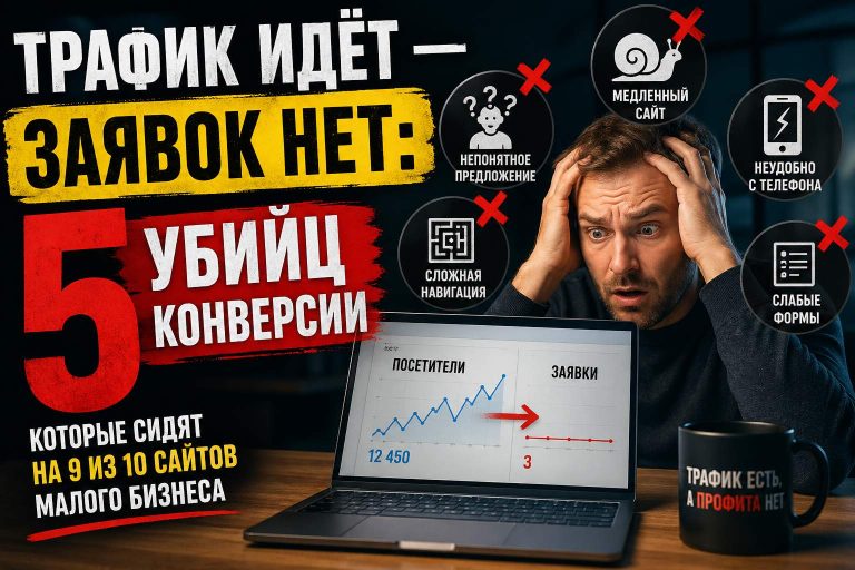 Трафик идёт — заявок нет: 5 убийц конверсии, которые сидят на 9 из 10 сайтов малого бизнеса