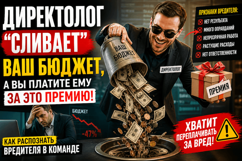 Директолог «сливает» ваш бюджет, а вы платите ему за это премию: как распознать вредителя в команде