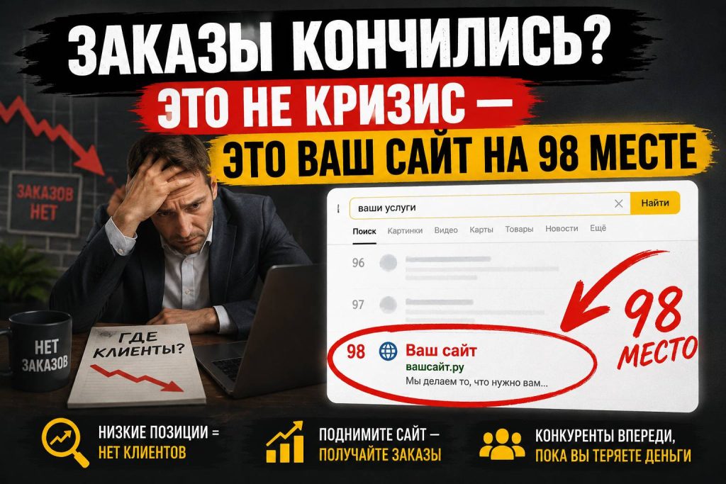 Заказы кончились? Это не кризис — это ваш сайт на 98 месте