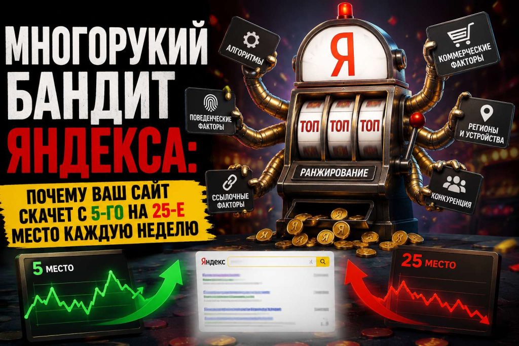 Многорукий бандит Яндекса: почему ваш сайт скачет с 5-го на 25-е место каждую неделю