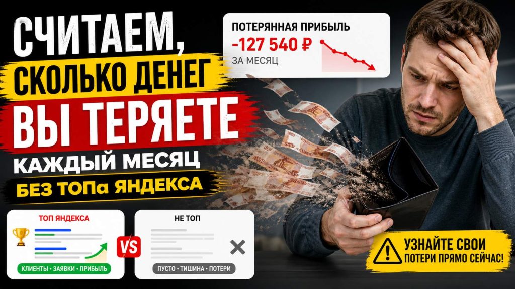 Считаем, сколько денег вы теряете каждый месяц без ТОПа Яндекса