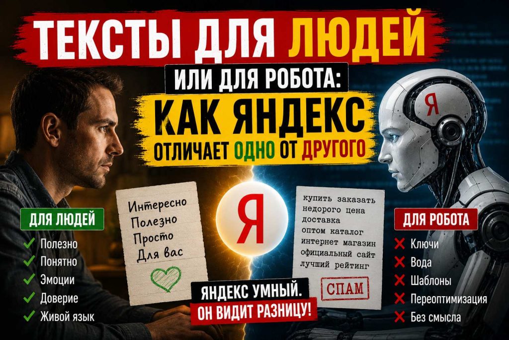Тексты для людей или для робота: как Яндекс отличает одно от другого