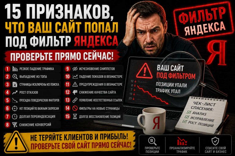 15 признаков, что ваш сайт попал под фильтр Яндекса — проверьте прямо сейчас
