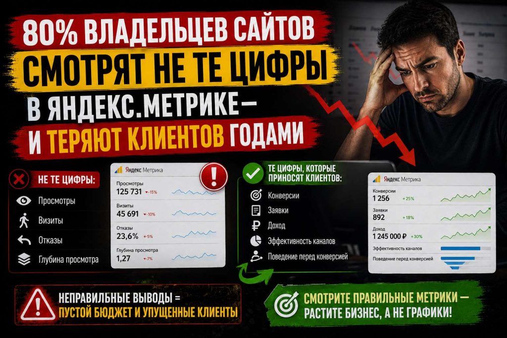 80% владельцев сайтов смотрят не те цифры в Яндекс.Метрике — и теряют клиентов годами