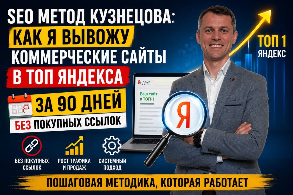 SEO-метод Кузнецова: как я вывожу коммерческие сайты в ТОП Яндекса за 90 дней без покупных ссылок