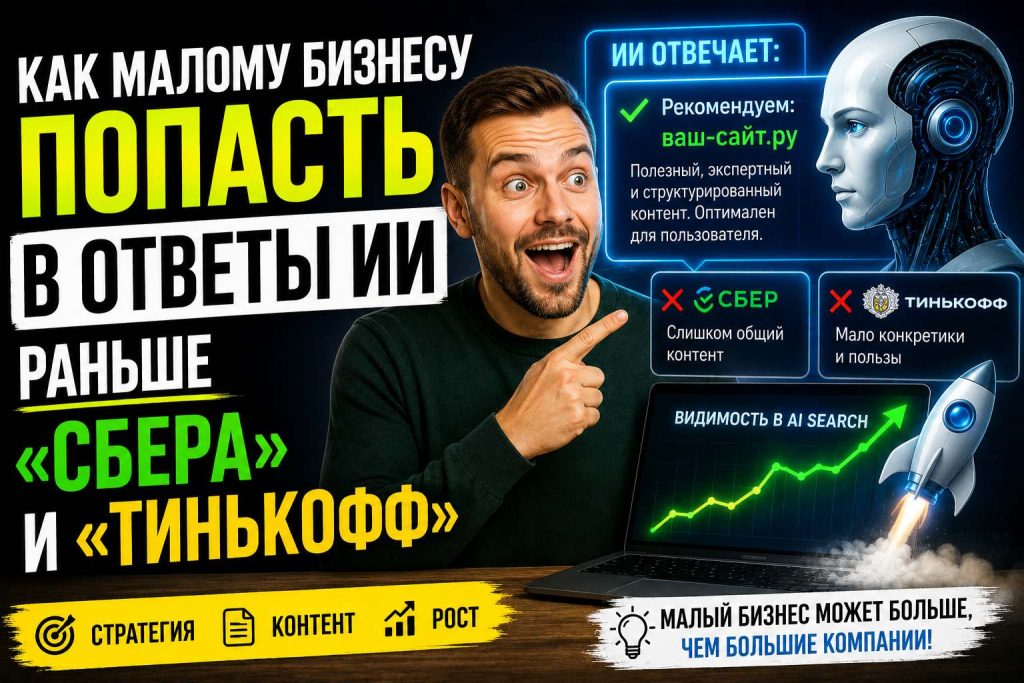 Как малому бизнесу попасть в ответы ИИ раньше «Сбера» и «Тинькофф»