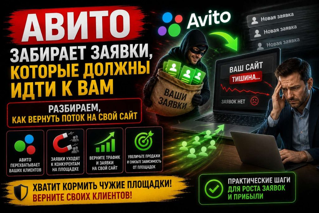 Авито забирает заявки, которые должны идти к вам. Разбираем, как вернуть поток на свой сайт