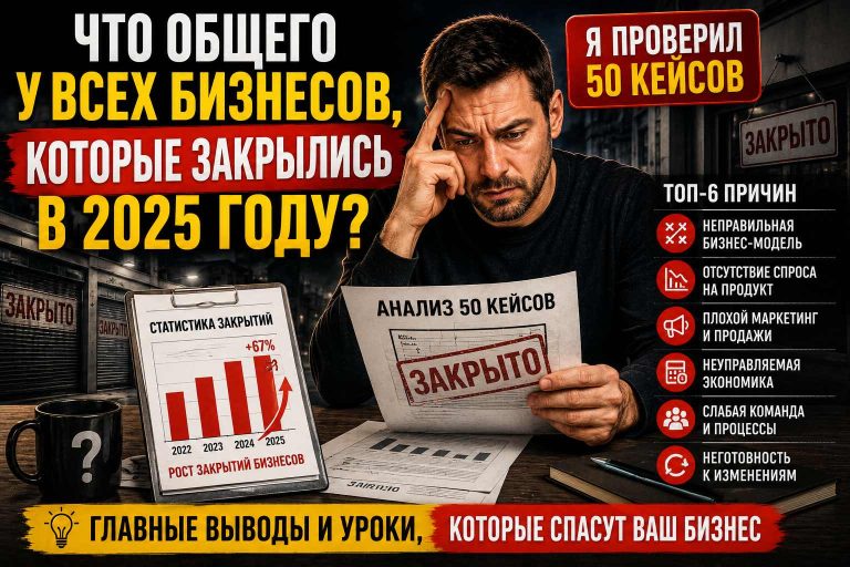 Что общего у всех бизнесов, которые закрылись в 2025 году? Я проверил 50 кейсов