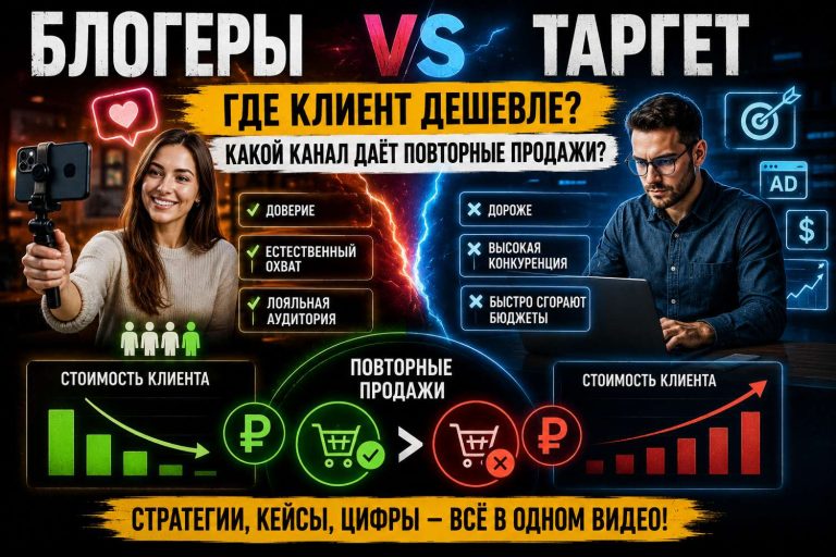 Блогеры vs таргет: где клиент дешевле и какой канал даёт повторные продажи