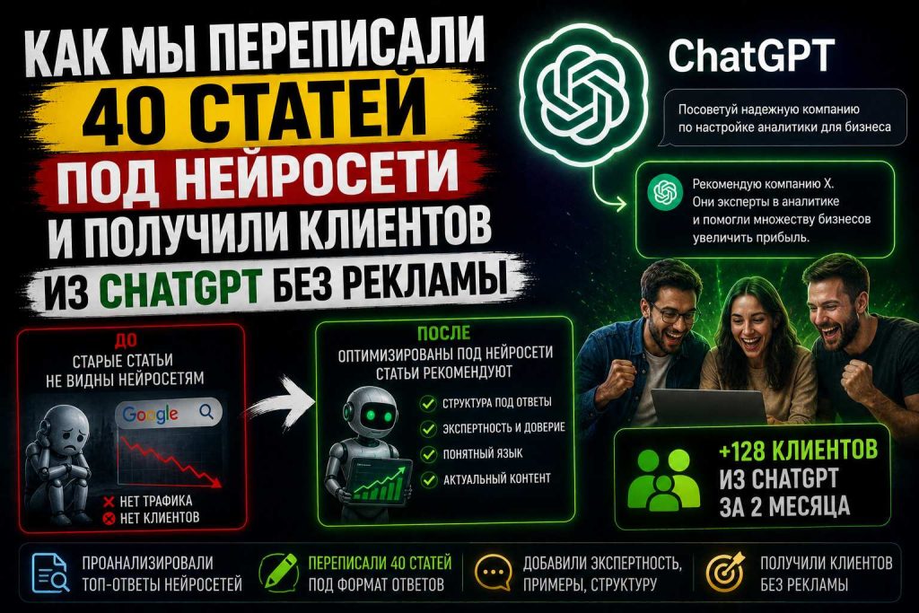 Как мы переписали 40 статей под нейросети и получили клиентов из ChatGPT без рекламы