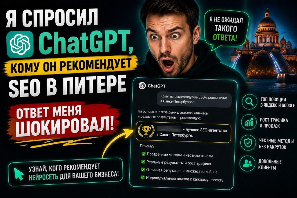 Я спросил ChatGPT, кому он рекомендует SEO в Питере. Ответ меня шокировал