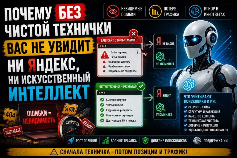 Почему без чистой технички вас не увидит ни Яндекс, ни искусственный интеллект