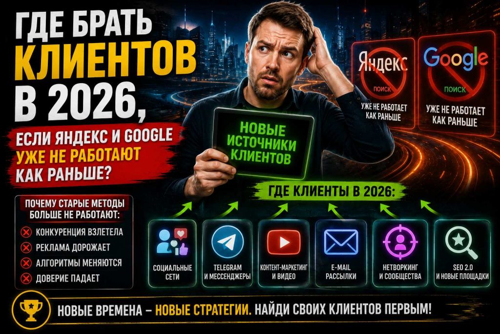 Где брать клиентов в 2026, если Яндекс и Google уже не работают как раньше