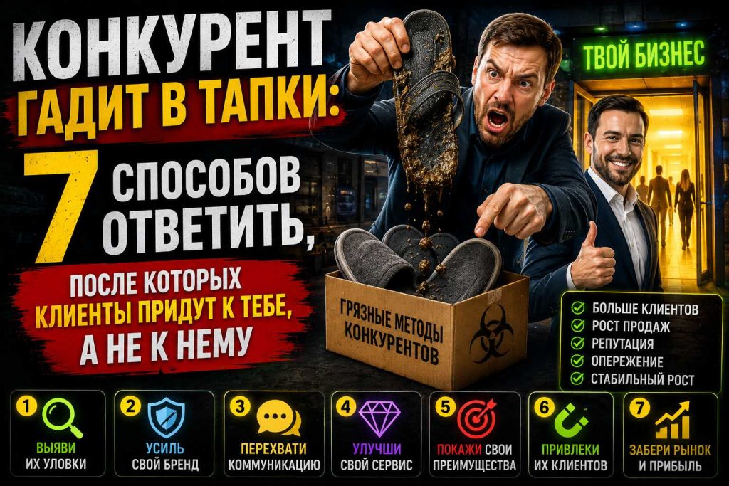 Конкурент гадит в тапки: 7 способов ответить, после которых клиенты придут к тебе, а не к нему