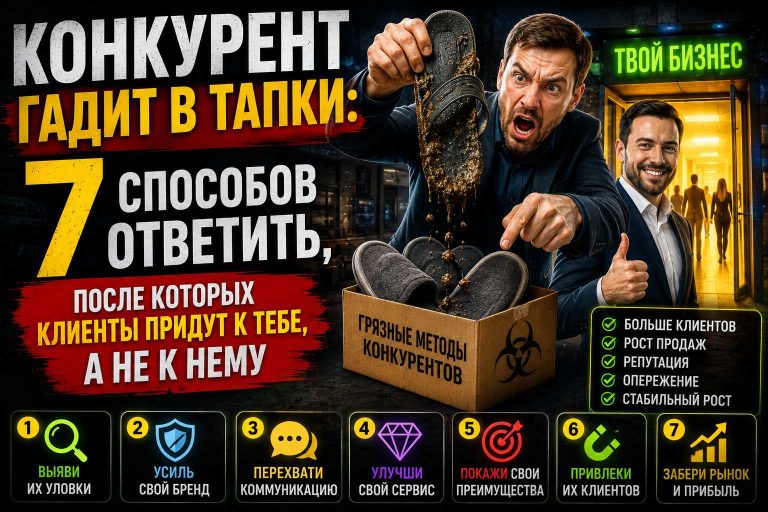 Конкурент гадит в тапки: 7 способов ответить, после которых клиенты придут к тебе, а не к нему
