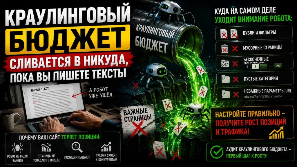 Краулинговый бюджет сливается в никуда, пока вы пишете тексты: куда на самом деле уходит внимание робота