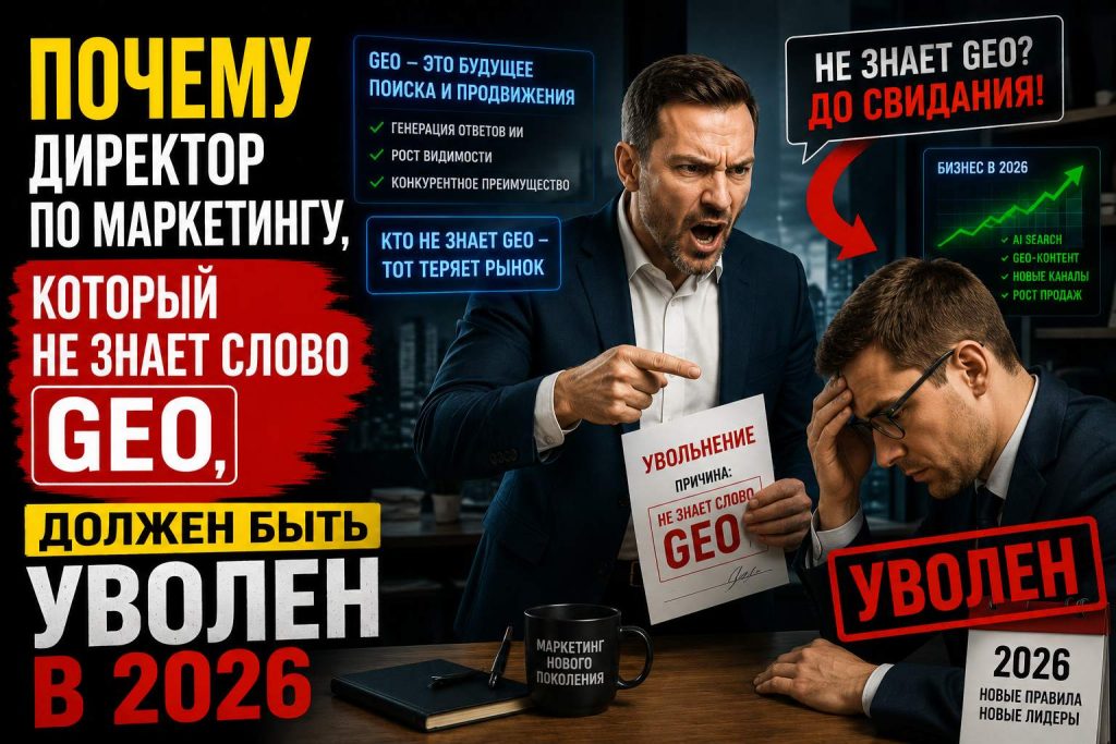 Почему директор по маркетингу, который не знает слово GEO, должен быть уволен в 2026