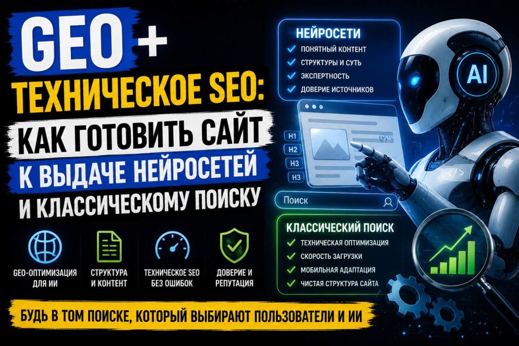 GEO + техническое SEO: как готовить сайт к выдаче нейросетей и классическому поиску