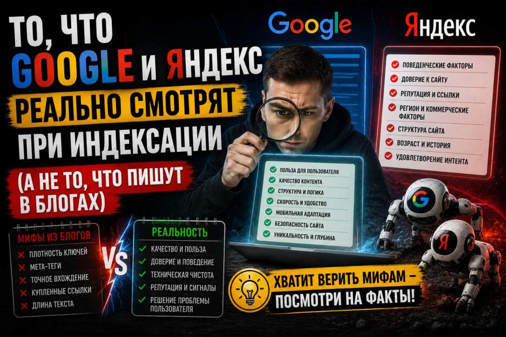 То, что Google и Яндекс реально смотрят при индексации (а не то, что пишут в блогах)