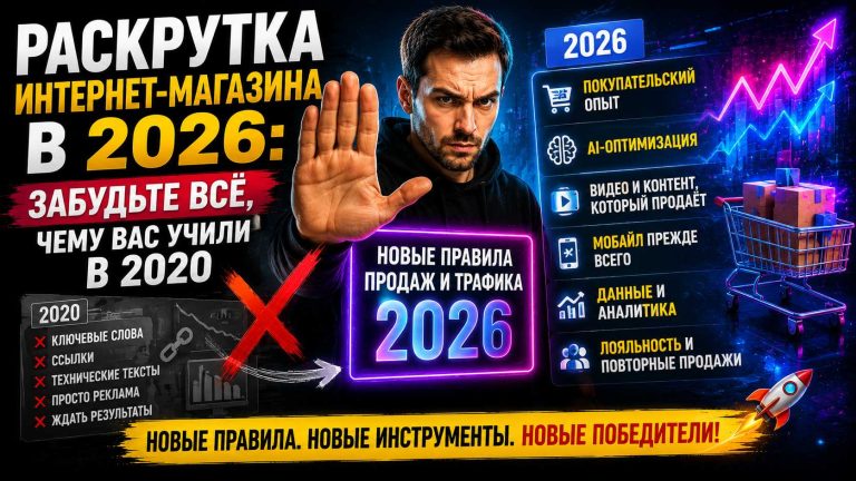 Раскрутка интернет-магазина в 2026: забудьте всё, чему вас учили в 2020