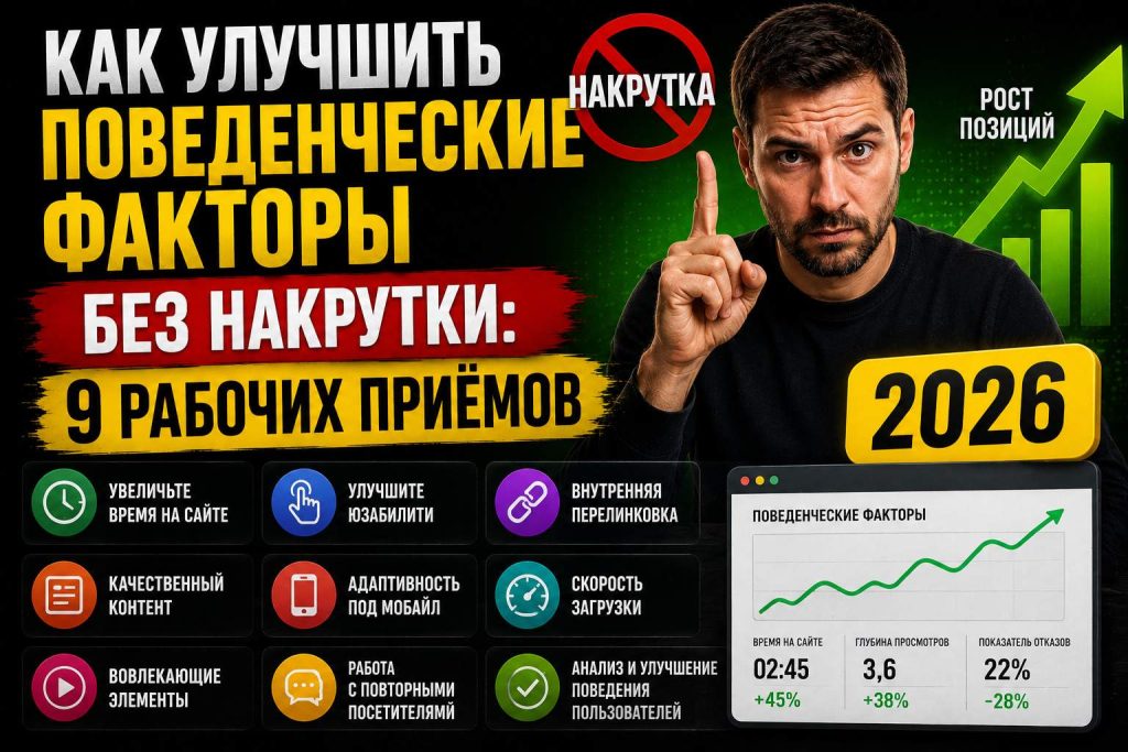 Как улучшить поведенческие факторы без накрутки: 9 рабочих приёмов 2026