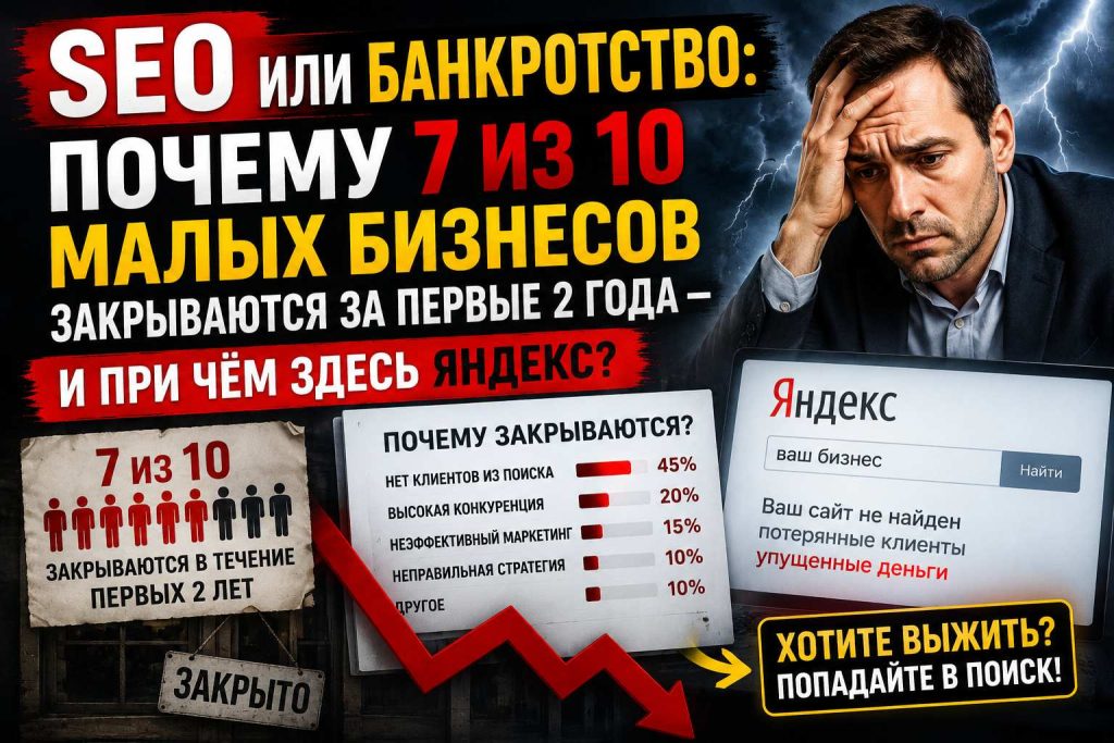 SEO или банкротство: почему 7 из 10 малых бизнесов закрываются за первые 2 года — и при чём здесь Яндекс
