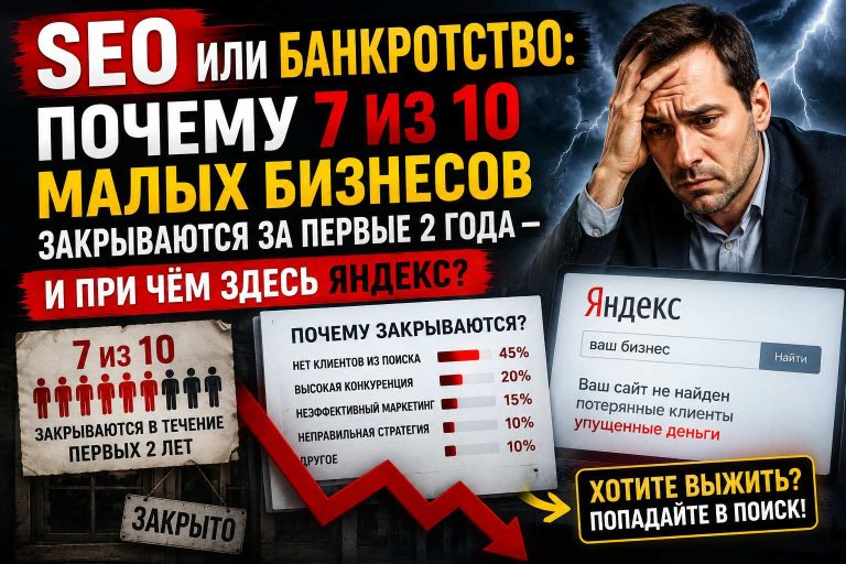 SEO или банкротство: почему 7 из 10 малых бизнесов закрываются за первые 2 года — и при чём здесь Яндекс