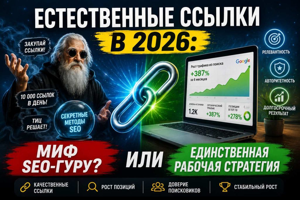 Естественные ссылки в 2026: миф SEO-гуру или единственная рабочая стратегия.