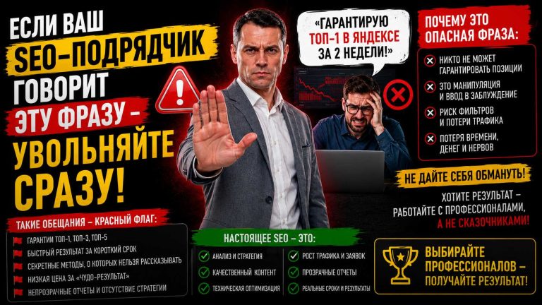 Если ваш SEO-подрядчик говорит эту фразу — увольняйте сразу