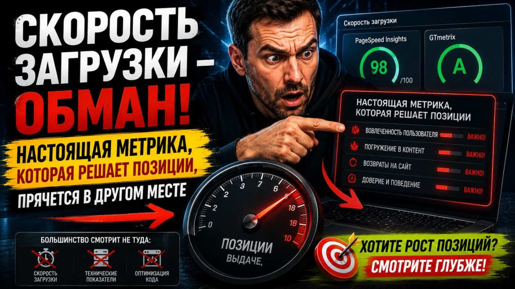 Скорость загрузки — обман: настоящая метрика, которая решает позиции, прячется в другом месте