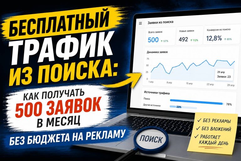 Бесплатный трафик из поиска: как получать 500 заявок в месяц без бюджета на рекламу