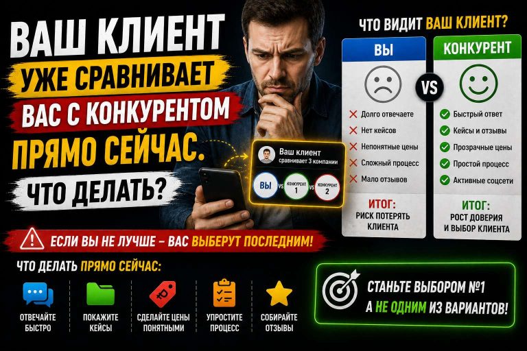 Ваш клиент уже сравнивает вас с конкурентом прямо сейчас. Что делать