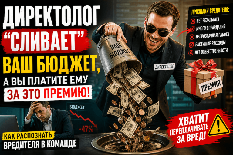 Директолог «сливает» ваш бюджет, а вы платите ему за это премию: как распознать вредителя в команде