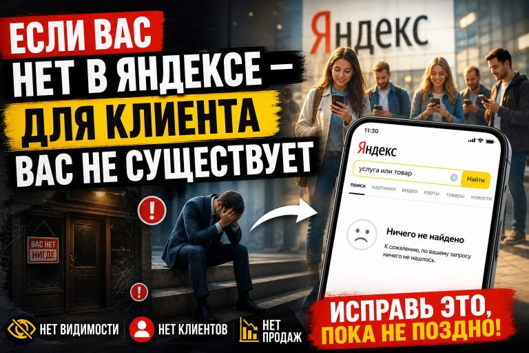 Если вас нет в Яндексе — для клиента вас не существует