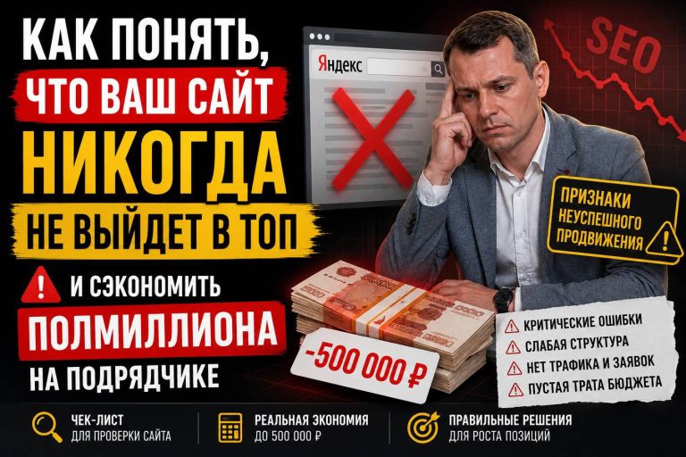 Как понять, что ваш сайт никогда не выйдет в топ, и сэкономить полмиллиона на подрядчике