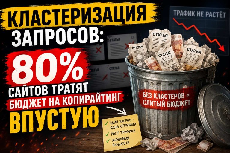Кластеризация запросов: 80% сайтов тратят бюджет на копирайтинг впустую