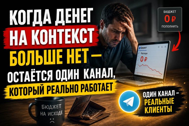 Когда денег на контекст больше нет — остаётся один канал, который реально работает