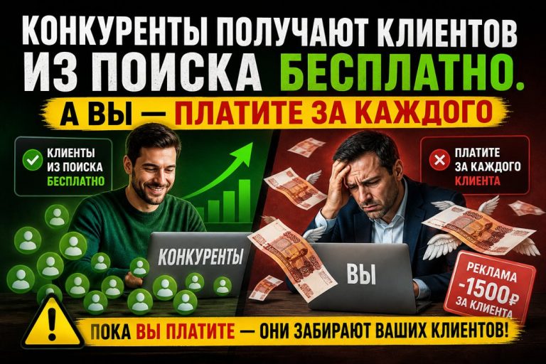 Конкуренты получают клиентов из поиска бесплатно. А вы — платите за каждого