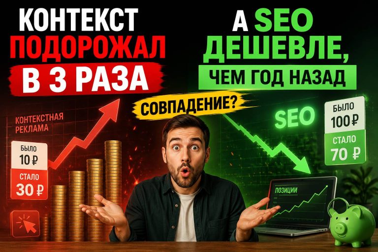 Контекст подорожал в 3 раза — а SEO дешевле, чем год назад. Совпадение?