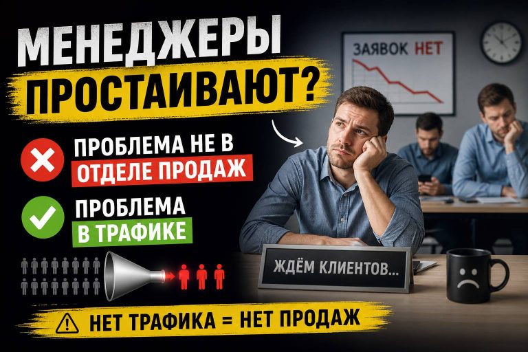 Менеджеры простаивают? Проблема не в отделе продаж — проблема в трафике 